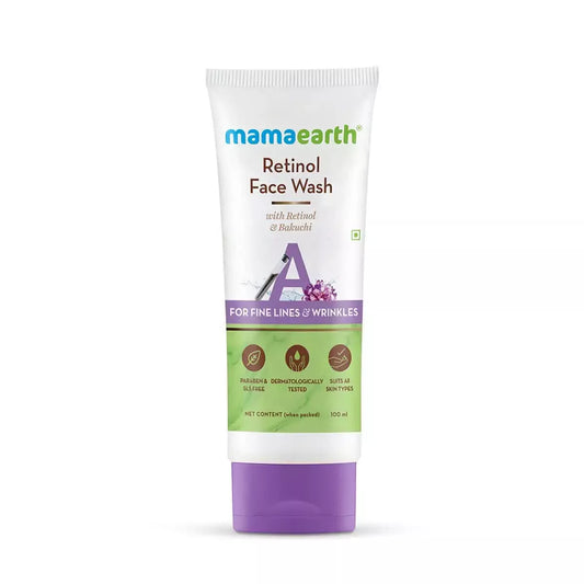 Mamaearth Retinol Face Wash with Bakuchi for Fine Lines and Wrinkles - 100 ml