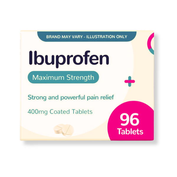 Ibuprofen 400mg Tablets - 96 Tablets (Brand May Differ)