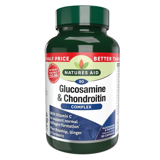 Nature's Aid Glucosamine 500mg & Chondroitin 100mg Complex – 90 Capsules