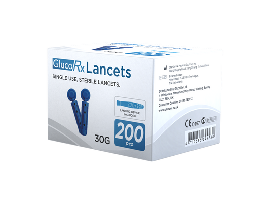 GlucoRx Lancets | Pack of 200 30G