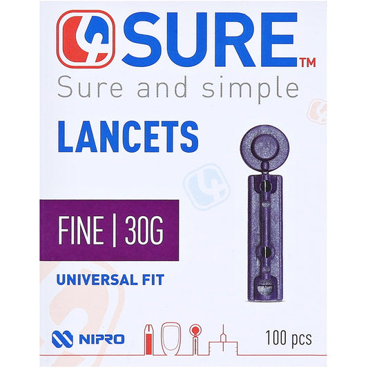 4Sure Single Use Lancets Fine 30g - 100s