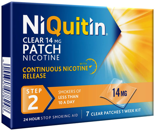 NiQuitin (Step 2) 7 Clear Patches 1 Week 14mg