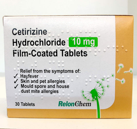 Cetirizine (10mg) - Hay Fever & Allergy Relief Tablets (brand may vary)