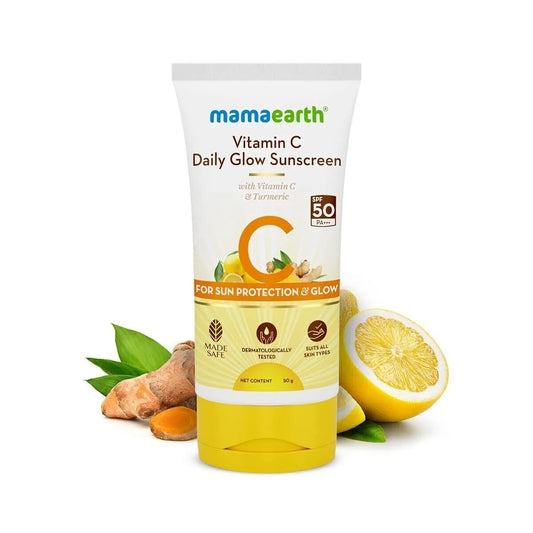 Mamaearth Daily Glow Sunscreen SPF 50 PA+++ with Vitamin C & Turmeric - 50 g