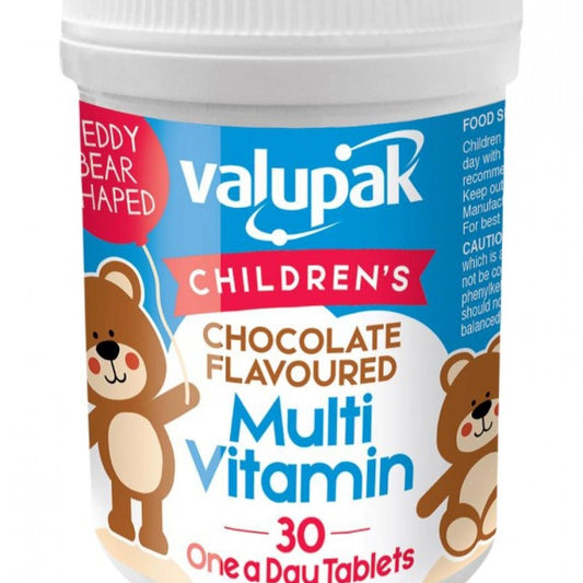 Valupak Children's Chocolate Flavoured Multi-Vitamins Tablets 30's