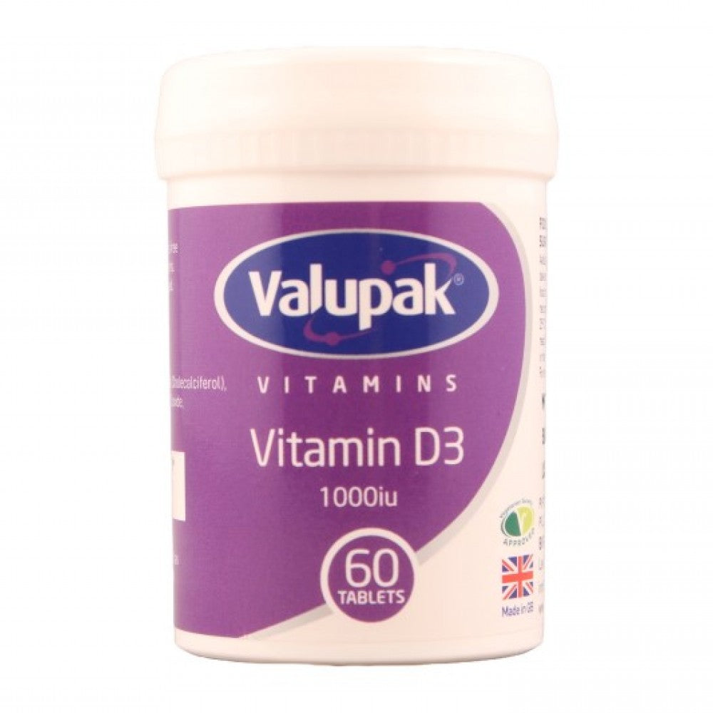 Valupak Vitamins Vitamin D3 1000IU Tablets 60's Vision Pharmacy