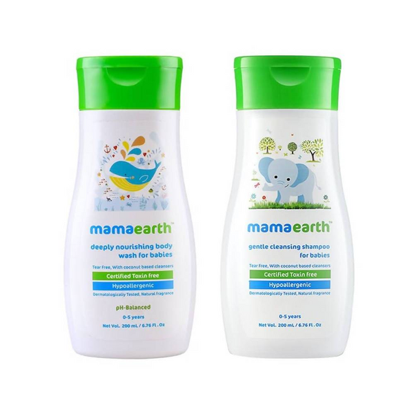 Mamaearth Deeply Nourishing Body Wash And Gentle Cleansing Shampoo For