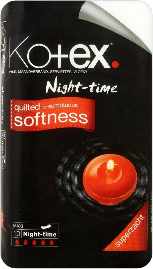 Kotex Maxi Towels Nightime Pads - 10 Pack
