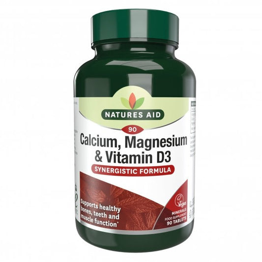 Natures Aid Calcium, Magnesium & Vitamin D3 Synergistic Formula 90 Tablets