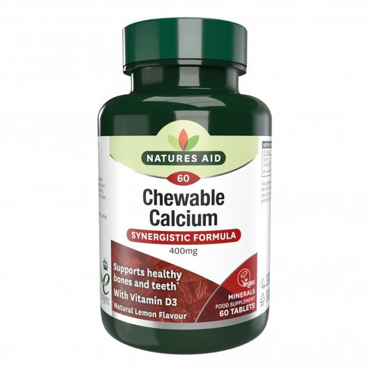 Natures Aid Chewable Calcium Synergistic Formula 400mg 60 Tablets