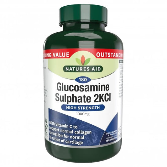 Natures Aid Glucosamine Sulphate 2KCI High Strength 1000mg 180 Tablets