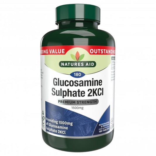 Natures Aid Glucosamine Sulphate 2KCI Premium Strength 1500mg 180 Tablets