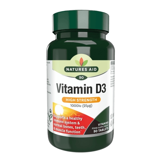 Natures Aid Vitamin D3 High Strength 1000iu 120 Tablets