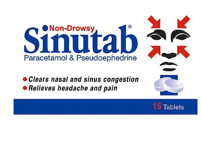 Sinutab Non-Drowsy - 15 Tablets