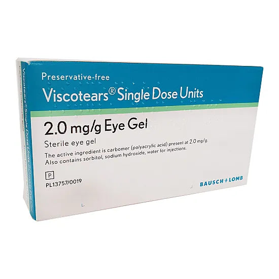 Viscotears Single Dose Units For Dry Eye Treatment 0.2% - 30 Pack