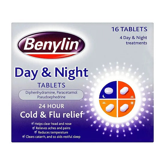 Benylin Day & Night Cold & Flu Relief – 16 Tablets