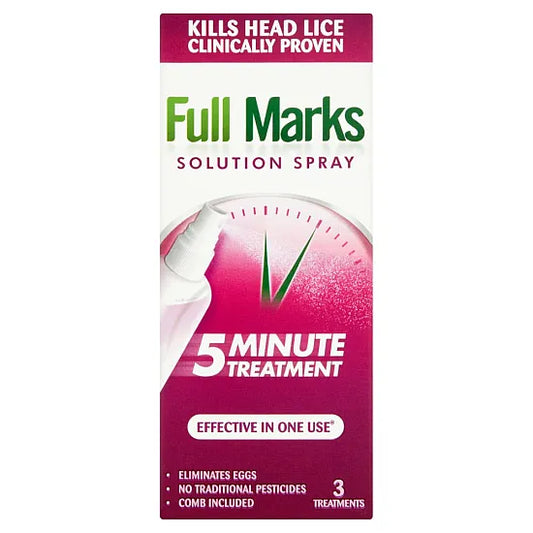 Full Marks Head Lice Solution Spray With Comb - 150ml