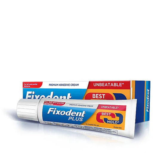Fixodent Plus Best Hold Premium Denture Adhesive Cream - 40g