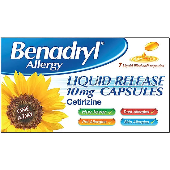 Benadryl Allergy Liquid Release 10mg - 7 Capsules