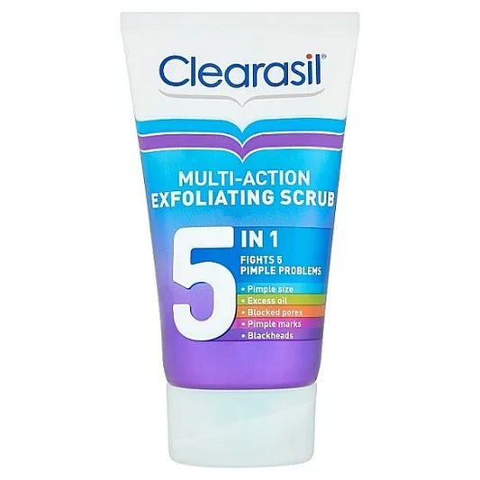 Clearasil 5-In-1 Exfoliating Scrub - For Acne Prone Skin - 150ml