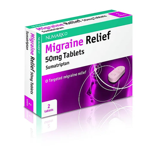 Numark Migraine Relief 50mg Sumatriptan - 2 Tablets