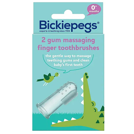 Bickiepegs Finger Toothbrush and Gum Massager - Twin Pack