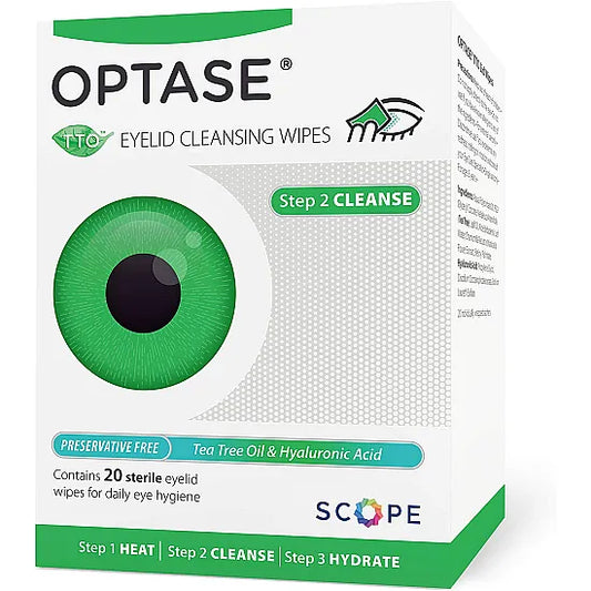 OPTASE TTO Lid Wipes - 20 Sterile Wipes