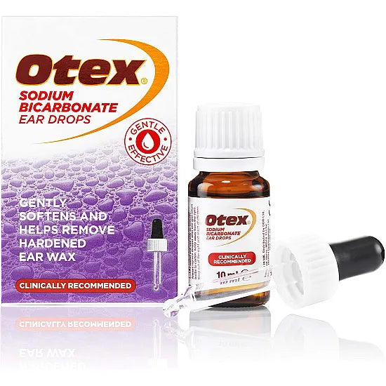 Otex Sodium Bicarbonate Ear Drops - 10ml Bottle with Dropper Applicator