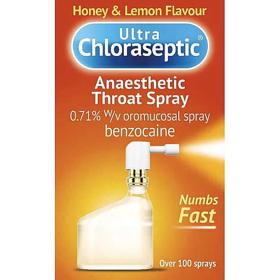Ultra Chloraseptic Anaesthetic Throat Spray Honey & Lemon – 15ml