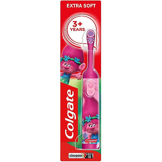 Colgate Kids Trolls Extra Soft Battery Toothbrush, 3+ Years