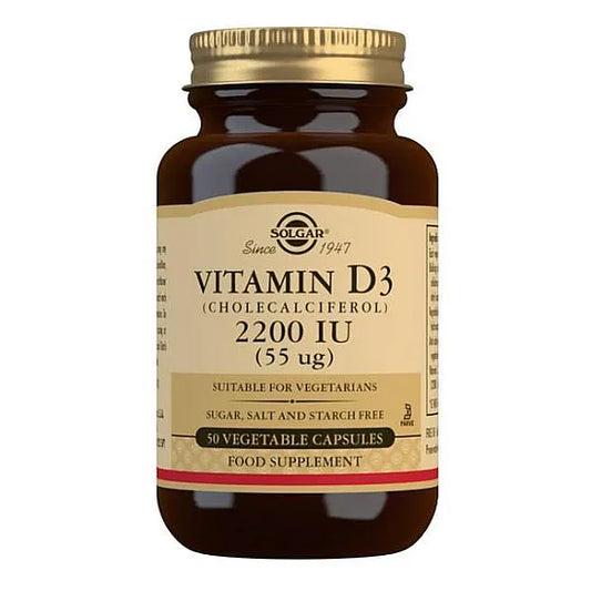 Solgar Vitamin D3 (Cholecalciferol) 2200 IU (55 mcg) - 50 Vegetable Capsules