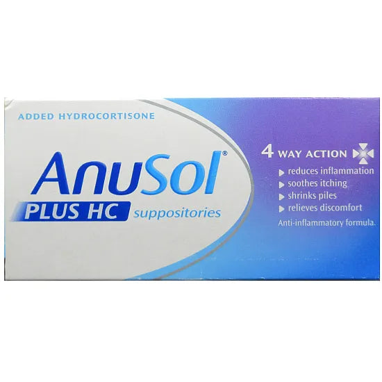 Anusol Plus HC - 12 Suppositories