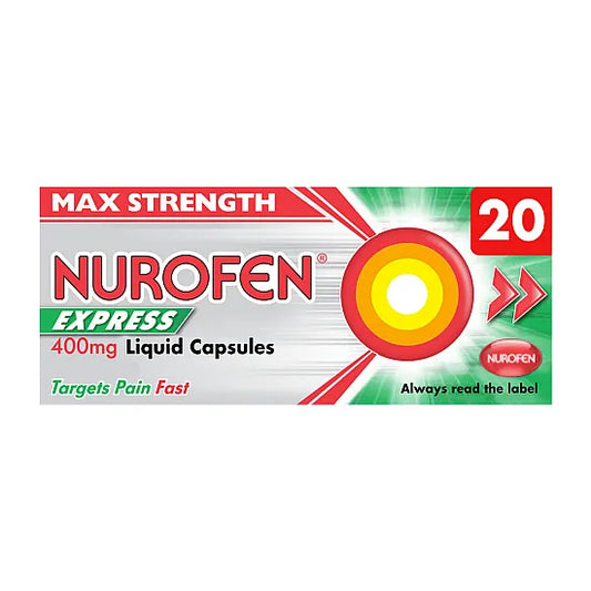 Nurofen Express Max Strength 400mg Liquid Capsules - 20 Pack