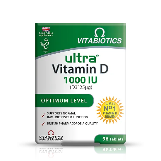 Vitabiotics Ultra Vitamin D 1000 IU Optimum Level - 96 Tablets