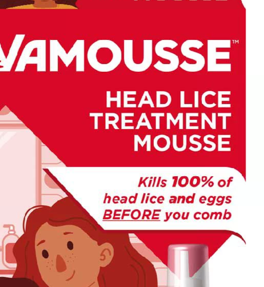 Vamousse Head Lice Treatment Mousse 160ml Effective Lice Removal