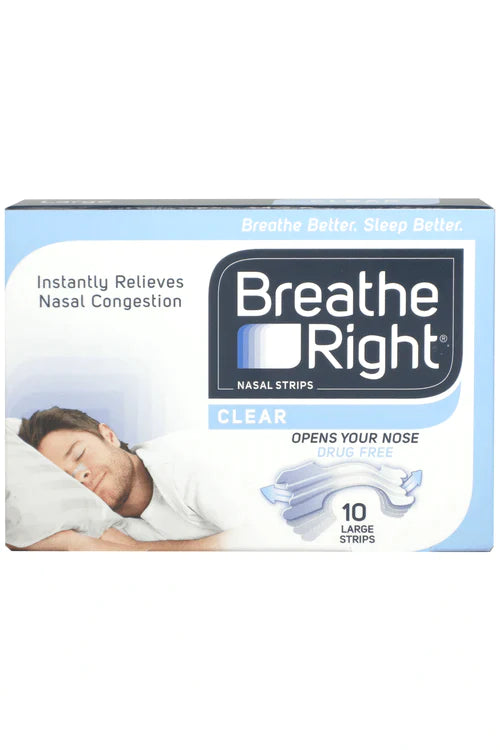 Breathe Right Nasal Strips Clear - 10 Large Strips
