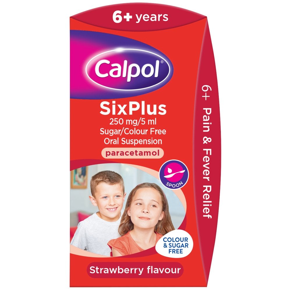Calpol SixPlus Sugar Free Strawberry Suspension