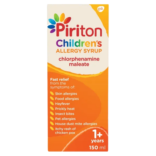 Piriton Hayfever & Allergy Relief Syrup for Children-150ml | x3 Pack