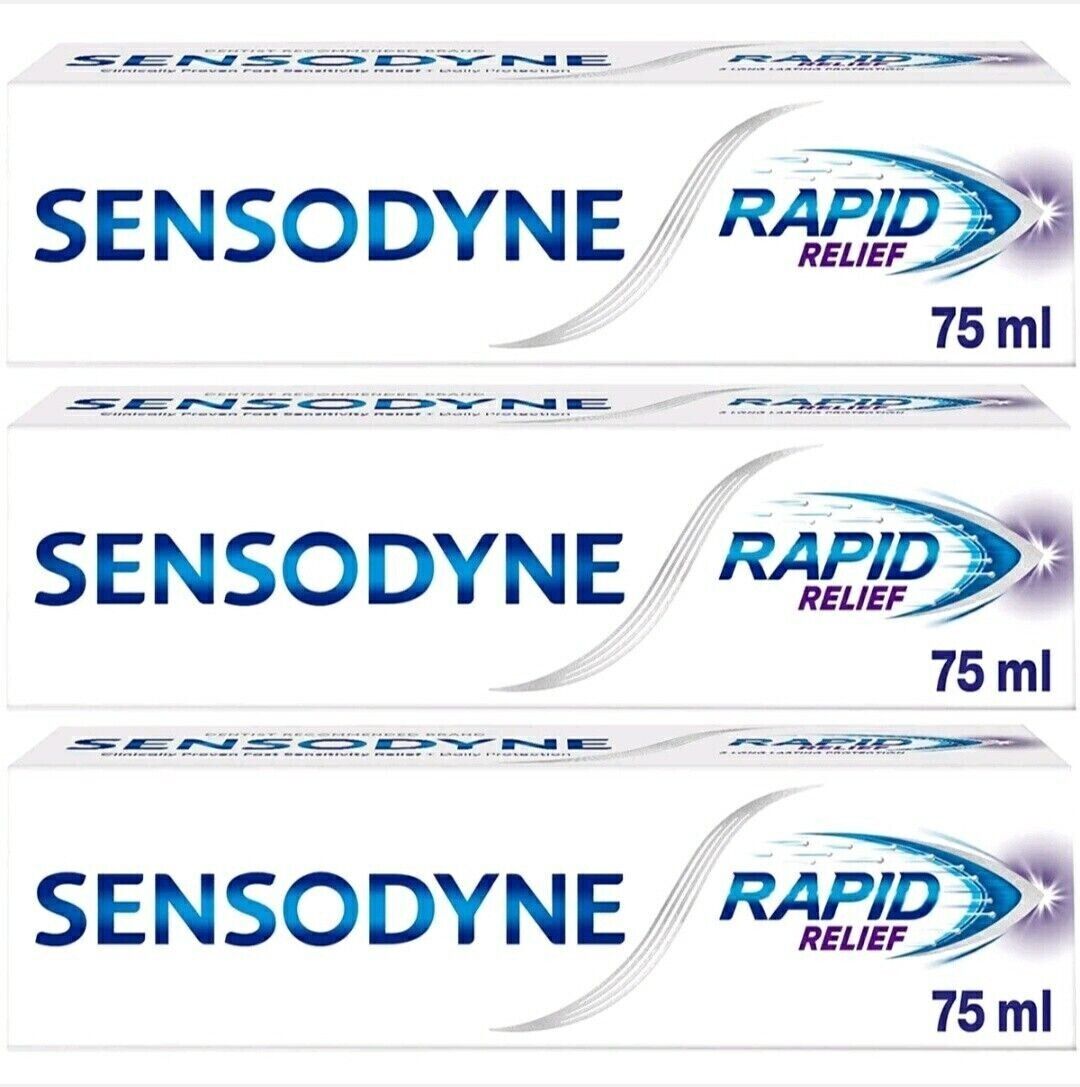 Sensodyne Rapid Relief Toothpaste 75ml Sensitive Whitening Long Lasting