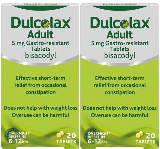 Dulcolax 5mg Gastro-Resistant Constipation Laxative Tabs 2x20 tablets