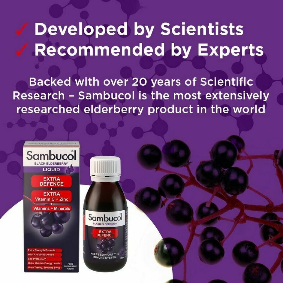 Sambucol Extra Defence | Vitamin C Black Elderberry Liquid-120ml