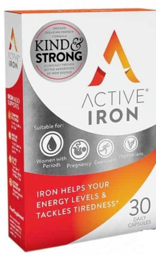 Active Iron Ferrous Sulfate Non-Constipating Supplement For Energy 30 Capsules