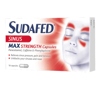 Sudafed Sinus Max Strength – 16 Capsules